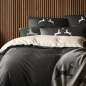 Preview: elegante Soft- Flanell Bettwäsche Alpenchic 'Hirsche' 135 x 200 cm Graphit